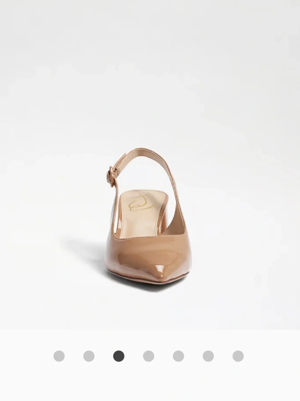 Sam Edelman Petra Patent Slingback Pumps in Nude Tan Rosa - Picture 3 of 12